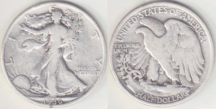 1936 USA silver Half Dollar (Walking Liberty) A001077